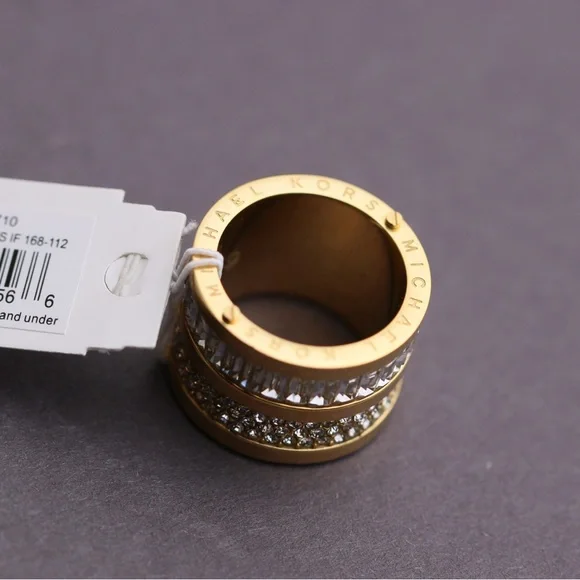 Michael Kors Pave Barrel Gold Ring - Picture 7 of 7